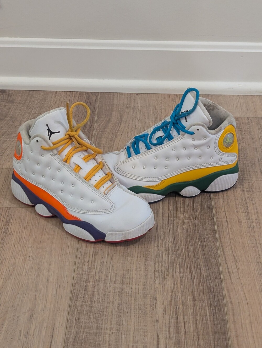 Nike Air Jordan 13 Retro Playground Mismatched Youth Shoes 1Y 1.5Y